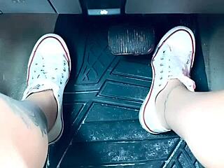 Intense pleasure from pedal pumping and masturbation