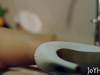 Youthful whore in a detailed sucking session, focusing on every action and pleasure