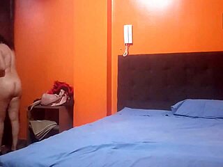 Latina mommy seduces young guy for quick bathroom sex and cumshot