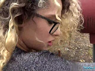 Public agent pounding spanish shaved pussy outdoors