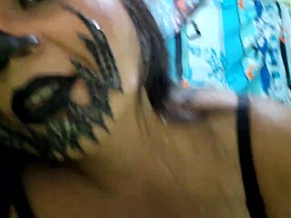 Unbelievable! Sexy witch bent over for doggystyle on Halloween!