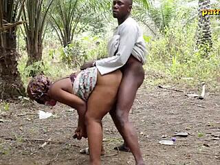 I masturbate and suck big black cock outdoors for creampie