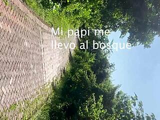 I take my friend in the abandoned park, fucking her outdoors in the forest and cumming all over her