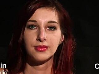 Naughty model gets cream on her face swallowing all the goodness