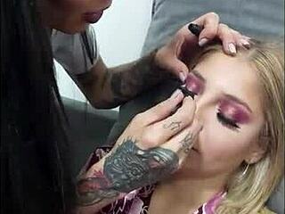 lins getting ready to film a scene for gostosas video