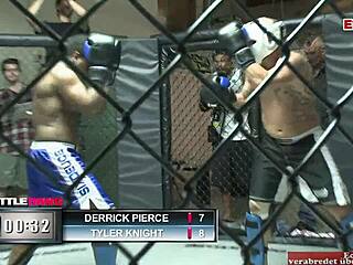 Blonde slut with natural tits fucks in a boxing ring