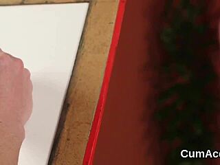 Centerfold bombshell swallows jizz in facial blowbang