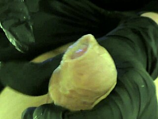check out this foreskin play with latex gloves on my cock, milf style