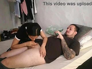 Is This Beautiful Latina Swallowing My Whole Cock?