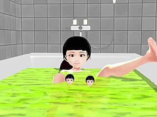 Koko strips naked in bath for hentai view