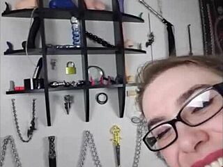 Dominatrix Sexting Compilation with Nasty Big Tits Brunette in Glasses