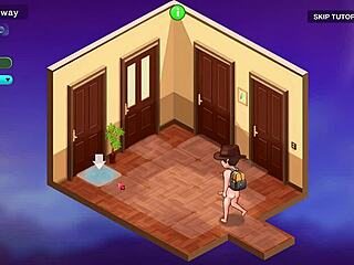 Redhead stewardess in cosplay action?