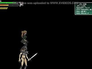 cute blonde girl battles soldiers in new hentai game