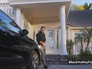 Big tit black girl gets drilled hard by white guy