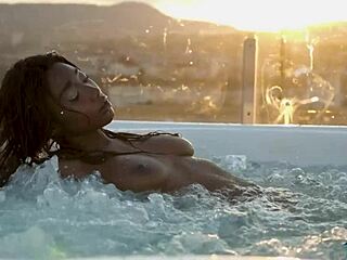 Ebony Beauty Mimi Desuka Strips Naked In Pool For Playboy