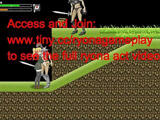 cute blonde girl battles soldiers in new hentai game