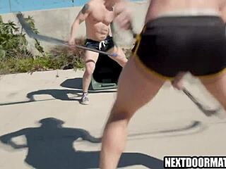 Athletic Gays Playing Hockey and Banging Bareback in Locker Room