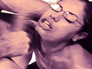 Brunette gives hardcore blowjob class