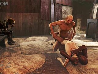 fallout 4 church gets wild with 3d brunette action