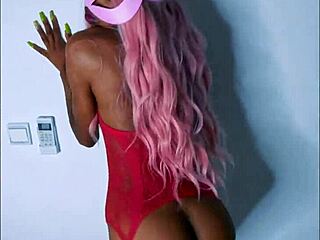 tropicalpussy teases in red high heels with buttplug