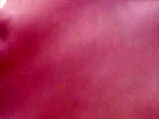 Ginger Paris indulges in dirty solo play wearing neon orange lingerie