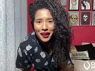 Latina brunette with tattoo oils ass for eater to cum in tight pussy