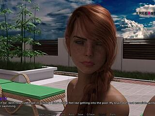 mark playing games in the pool with stepsister and friends