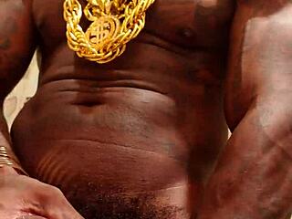 Big black hairy dick worship with Hallelujah Johnson. Massive cock gets intense jerking in steamy brunette session.