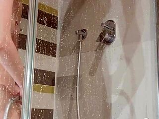 Teen Bitch Sucks Dildo Before Fucking Herself Anal in the Shower