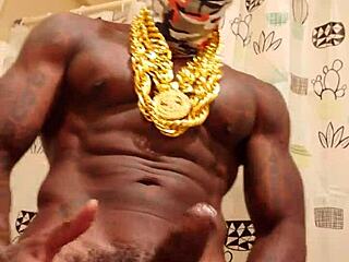 Big black hairy dick worship with Hallelujah Johnson. Massive cock gets intense jerking in steamy brunette session.