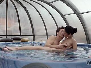 rich old man enjoys time with gorgeous brunette angie moon