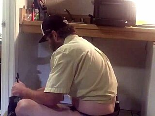 Gay Plumber Caught with Dildo