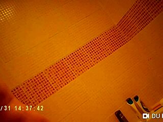 Spy Camera Catches Shower Nude Tits