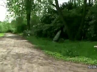 Two German Teens Licking in Public.