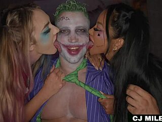 the joker wonders how many harleys are too many for a halloween threesome with maximo garcia and mackenzie mace