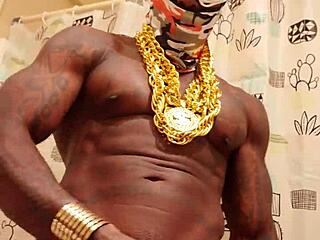 Big black hairy dick worship with Hallelujah Johnson. Massive cock gets intense jerking in steamy brunette session.