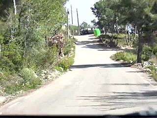 pickup truck rocks as young couple has sex in the woods