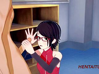 I enjoy this hentai animation of bakugou and sarada at school