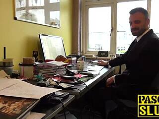 Misha Mayfair bent over for rough doggystyle spanking with Pascal's big cock