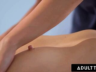 Petite 18+ Masseuse Kylie Rocket Ensures Lesbian Client's Wild Orgasm