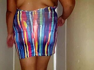 the bbw strips naked and dances erotically, shaking her big tits and ass for a liquid lunch cumshot