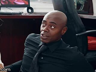 Little Blonde Office Slut Craves Sean Michaels Big Black Cock for Intense Blowjob and Muff Diving