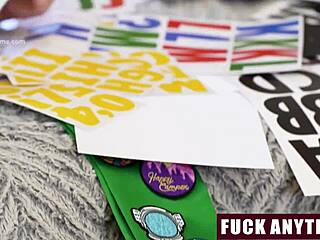 Stepdaddy Helping Stepdaughters with Cookies to Sell for Troupe