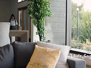 I'm so wet from Asian stepdaughter's upskirt view