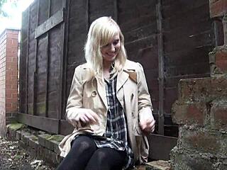 satine spark daringly masturbates in public park with bold nudity