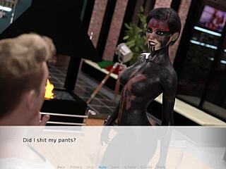 Shaved pussy gets cumshot on big tits during Christmas night play.