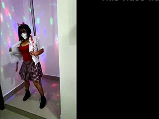 Dirty Latina flashes big tits!