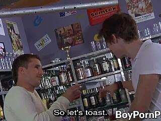 Two young and energetic men have anal sex at work and end with an amazing climax.