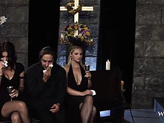 Whorny Films Priest Dives into Wild Swingers Group Sex at Church