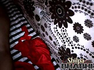 Desi Wife Shilpa Fingers Shaved Pussy in Red Night  